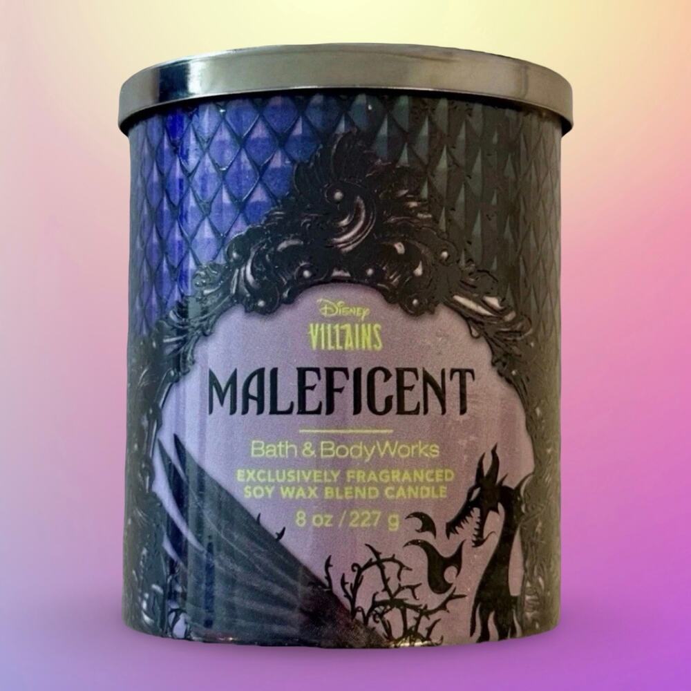 Bath & Body Works Disney Villains Maleficent Single Wick Scented Candle 8oz New